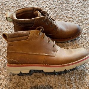 Clarks Varick Hill Ankle Boots in Cognac Leather